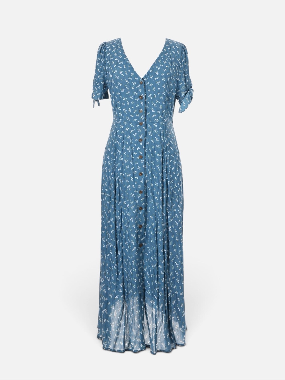 Sézane Vic Dress Mini Flowers in Blue White FR 44 / US 12 - Picture 8 of 12